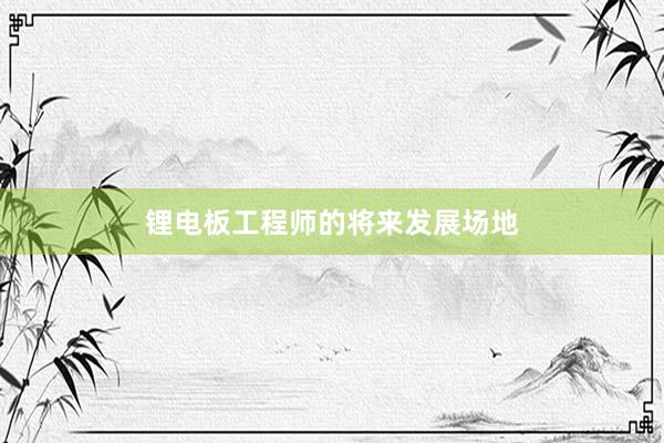 锂电板工程师的将来发展场地