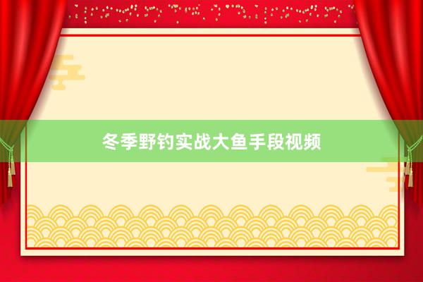 冬季野钓实战大鱼手段视频